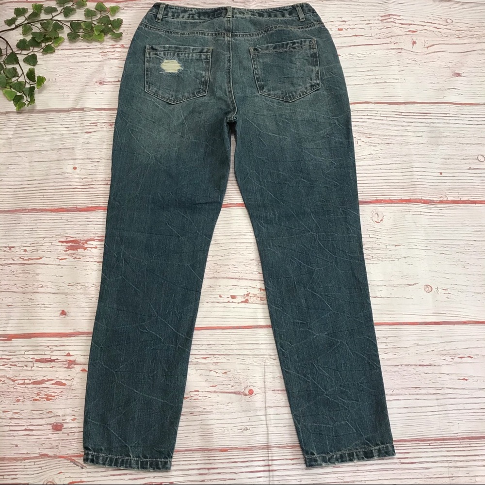 Missguided Denim Riot High Rise Crop Jeans Ripped - Picture 5 of 8